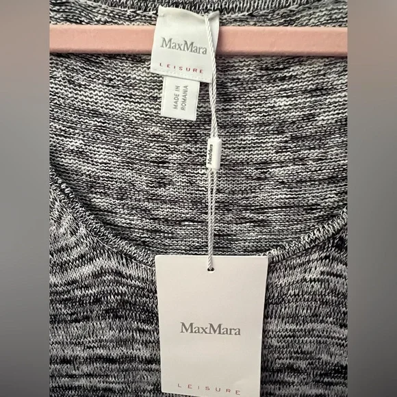 New MaxMara Leisure Biglia Marbled Navy Blue Knit Midi Dress Size Medium - Picture 6 of 10